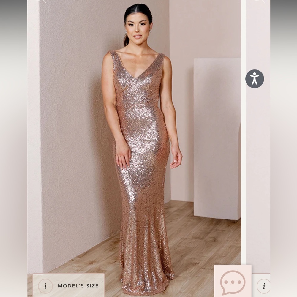 Revelry Dakota Sequin Dress in Rose Gold